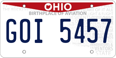 OH license plate GOI5457