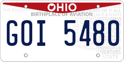 OH license plate GOI5480