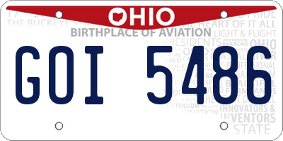 OH license plate GOI5486