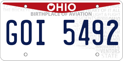 OH license plate GOI5492