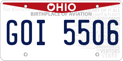 OH license plate GOI5506