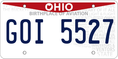 OH license plate GOI5527