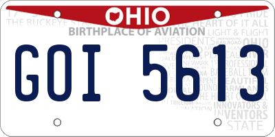 OH license plate GOI5613