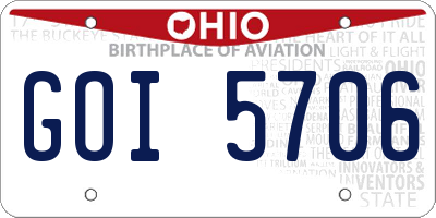 OH license plate GOI5706