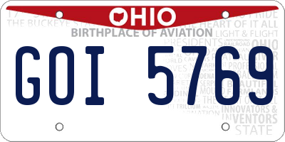 OH license plate GOI5769