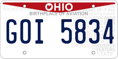 OH license plate GOI5834