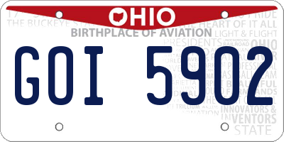 OH license plate GOI5902