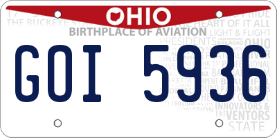 OH license plate GOI5936