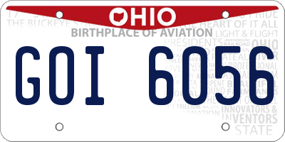 OH license plate GOI6056