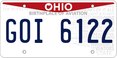 OH license plate GOI6122