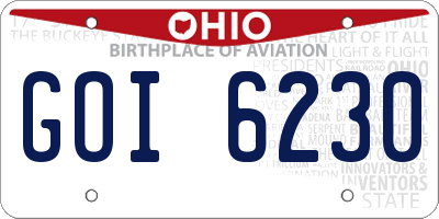 OH license plate GOI6230