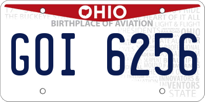 OH license plate GOI6256
