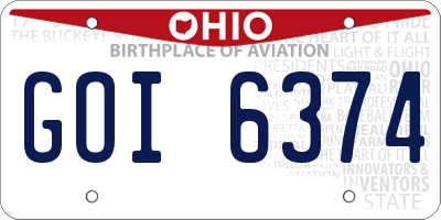 OH license plate GOI6374
