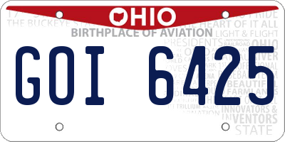 OH license plate GOI6425