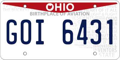 OH license plate GOI6431