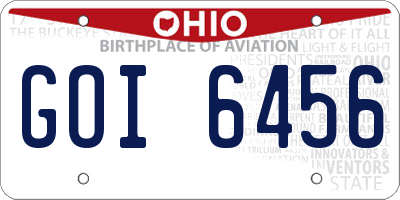 OH license plate GOI6456