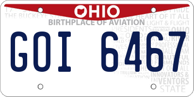 OH license plate GOI6467