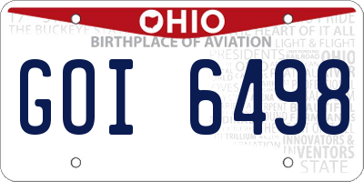 OH license plate GOI6498