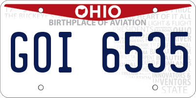OH license plate GOI6535