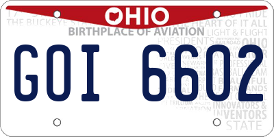OH license plate GOI6602