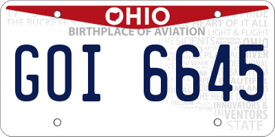 OH license plate GOI6645