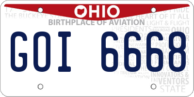 OH license plate GOI6668