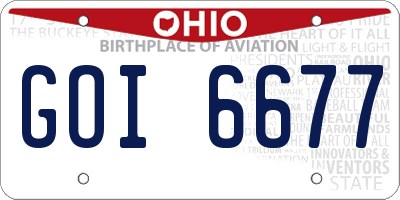 OH license plate GOI6677