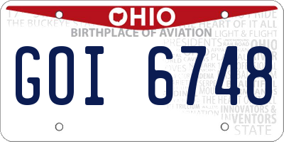 OH license plate GOI6748