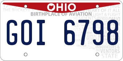 OH license plate GOI6798