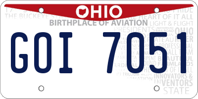 OH license plate GOI7051