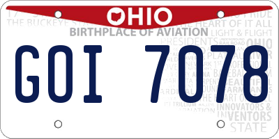 OH license plate GOI7078