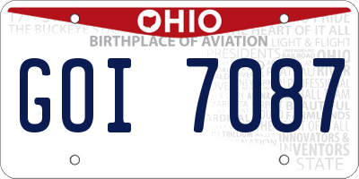 OH license plate GOI7087