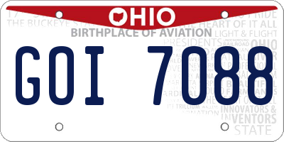 OH license plate GOI7088