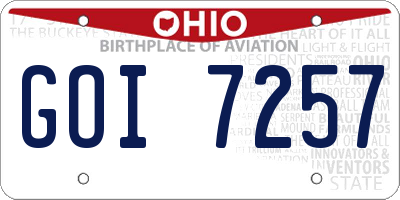 OH license plate GOI7257