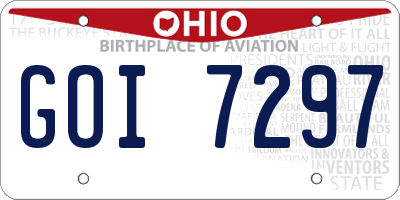 OH license plate GOI7297