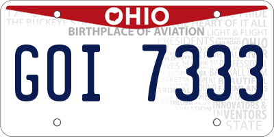 OH license plate GOI7333