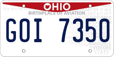 OH license plate GOI7350