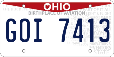 OH license plate GOI7413