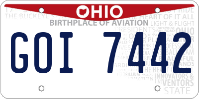 OH license plate GOI7442