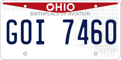 OH license plate GOI7460