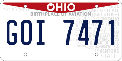OH license plate GOI7471