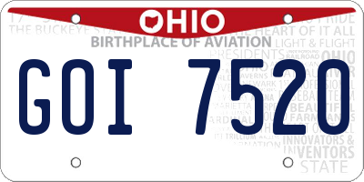 OH license plate GOI7520