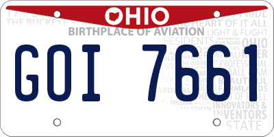 OH license plate GOI7661