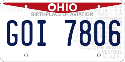 OH license plate GOI7806