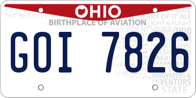 OH license plate GOI7826