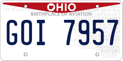 OH license plate GOI7957