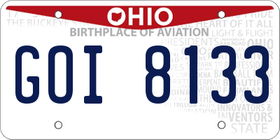 OH license plate GOI8133