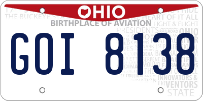 OH license plate GOI8138