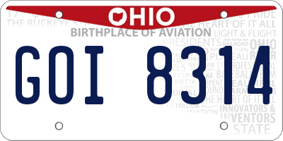 OH license plate GOI8314