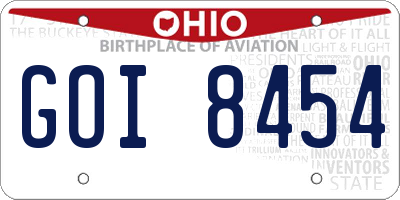 OH license plate GOI8454